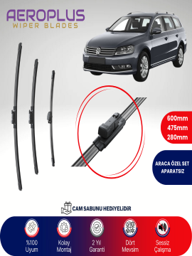Aeroplus VW Passat Variant 2012-2014 Ön Arka Muz Silecek Takımı