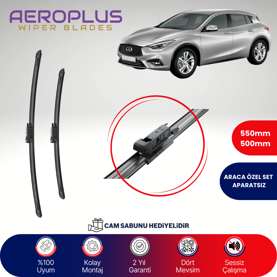 Aeroplus Infiniti Q30 2015-2020 Muz Silecek Takımı
