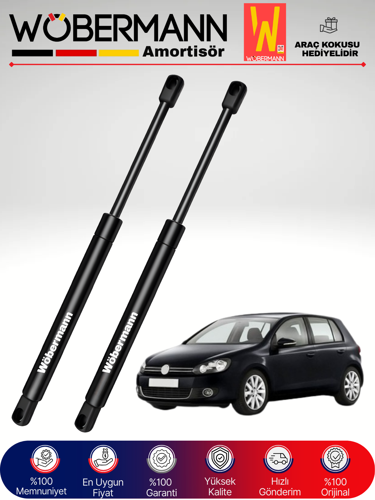 Wöbermann VW Golf VI 6 Bagaj Amortisörü Takım Sağ-Sol 2009-2013