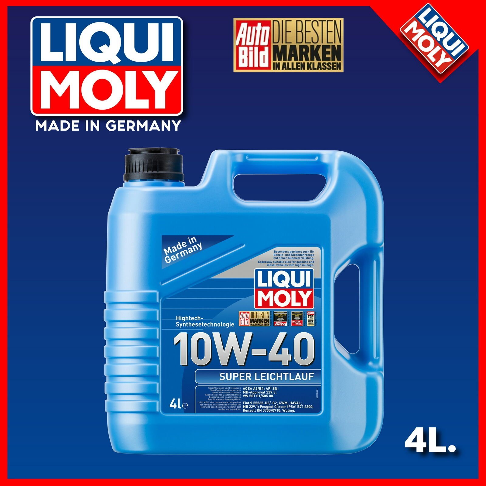 Liqui Moly Super Leichtlauf 10W40 Motor Yağı 4 Litre 9504