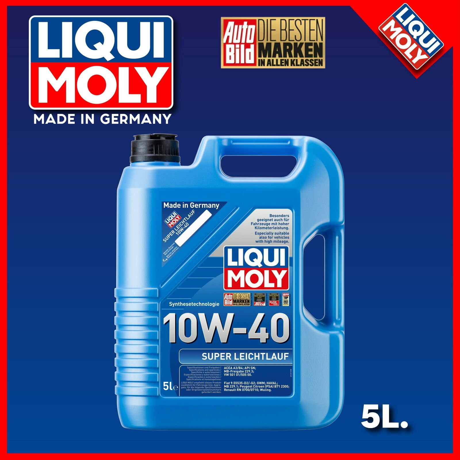 Liqui Moly Super Leichtlauf 10W40 Motor Yağı 5 Litre 9505