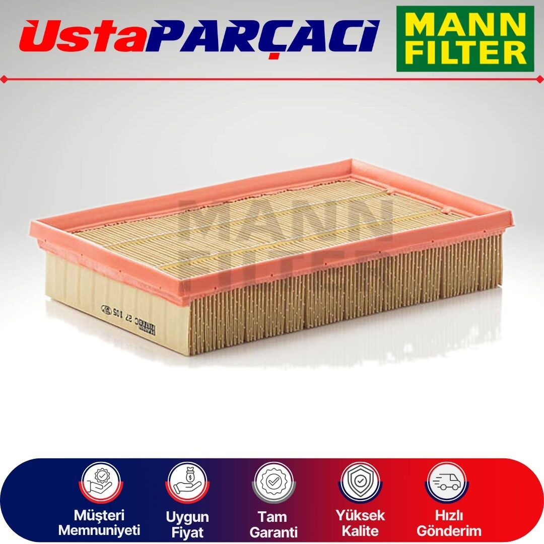 Mann-Filter Ford C-Max 1.6 Tdci Dizel Hava Filtresi 2003-2007 C27105 1232095