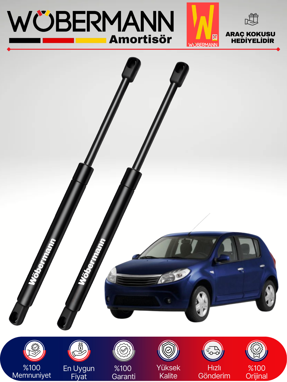 Wöbermann Dacia Sandero Bagaj Amortisörü Takım Sağ-Sol 2007-Sonrası