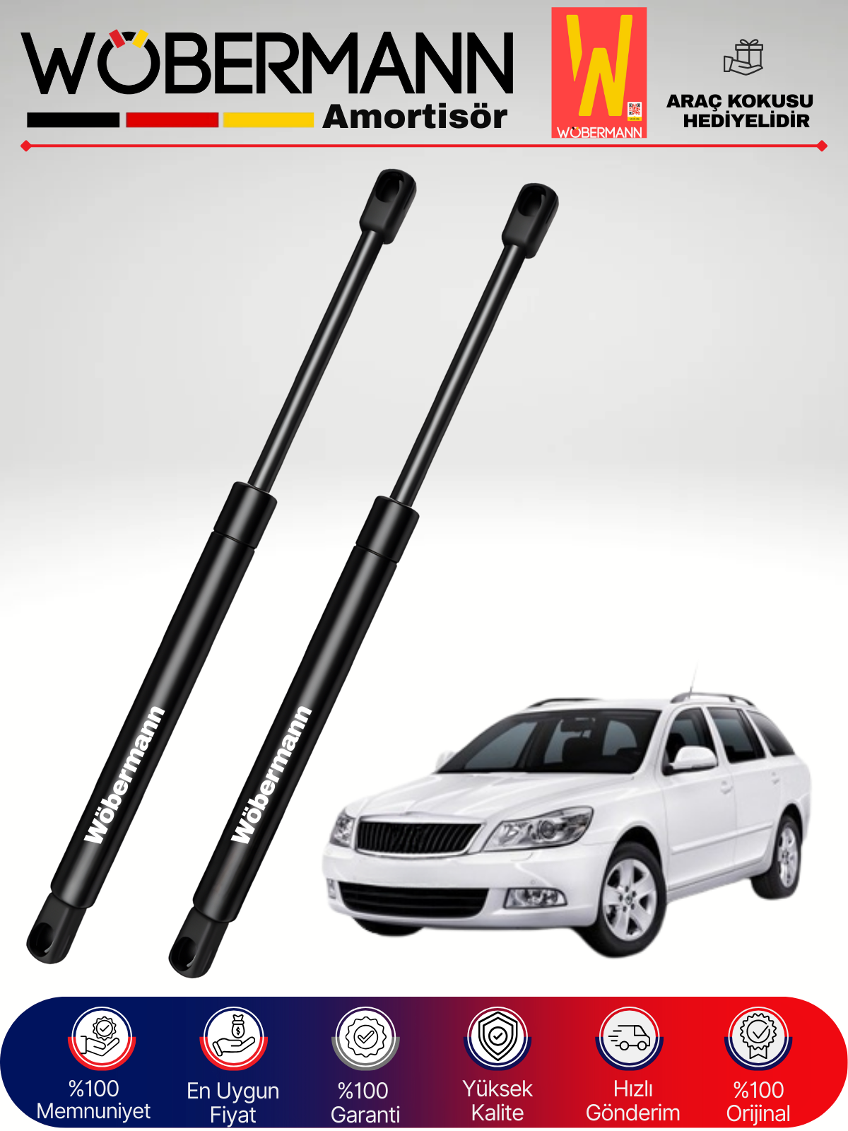 Wöbermann Skoda Octavia SW Bagaj Amortisörü Takım Sağ-Sol 2004-2009