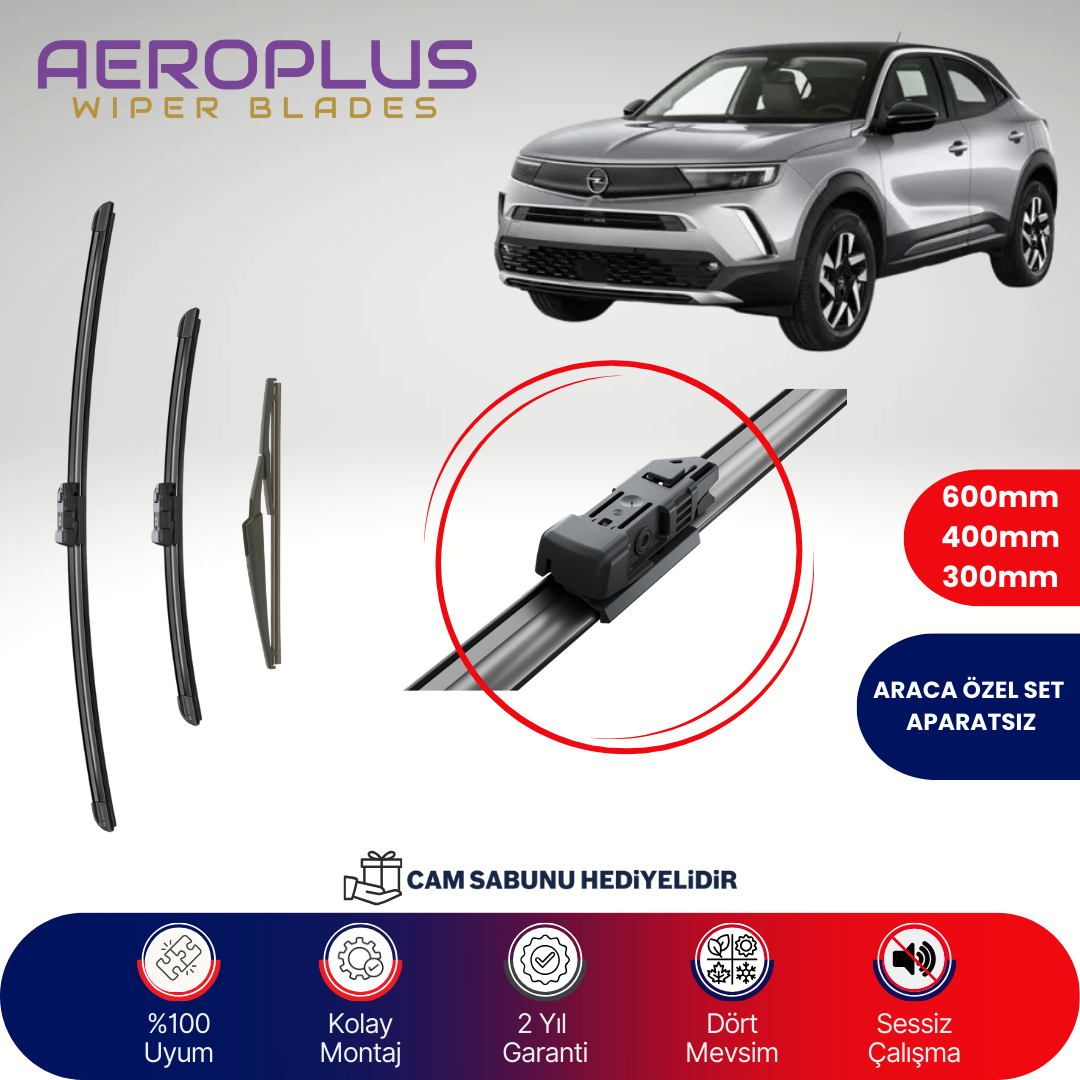 Aeroplus Opel Mokka B 2020-2025 Ön Arka Muz Silecek Takımı