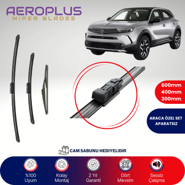 Aeroplus Opel Mokka B 2020-2025 Ön Arka Muz Silecek Takımı