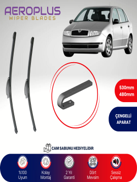 Aeroplus Skoda Fabia 1999-2008 Muz Silecek Takımı