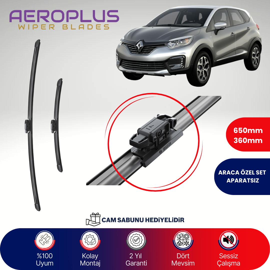 Aeroplus Renault Captur 2016-2019 Muz Silecek Takımı