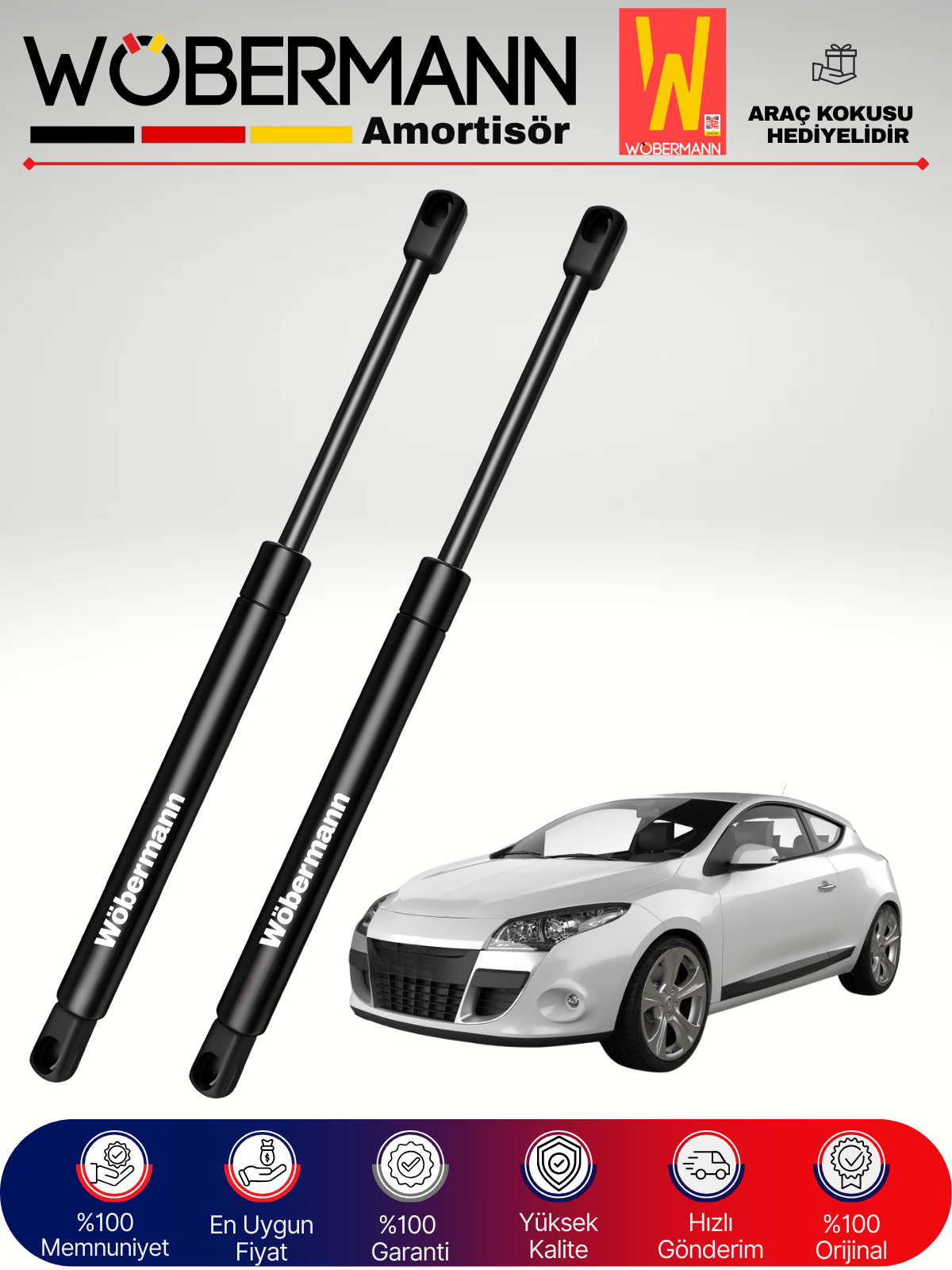 Wöbermann Renault Megane III 3 Coupe Bagaj Amortisörü Takım Sağ-Sol 08-11