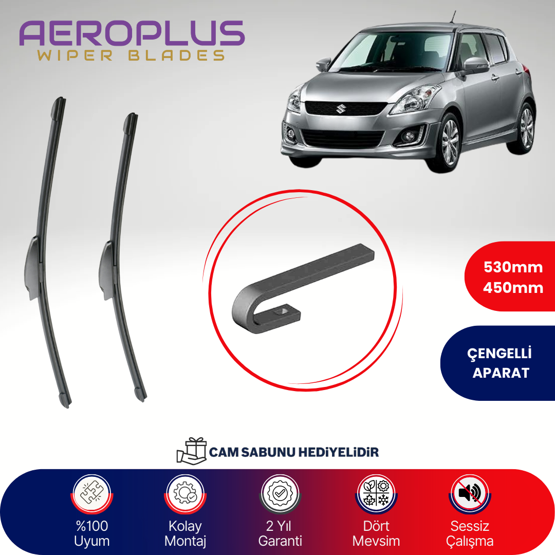 Aeroplus Suzuki Swift HB 2010-2017 Muz Silecek Takımı