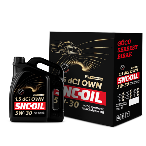Snc Oil 1.5 dCİ OWN DPF 5W-30 Motor Yağı 5 Litre Fluence Megane Symbol Clio Lodgy Duster Sandero