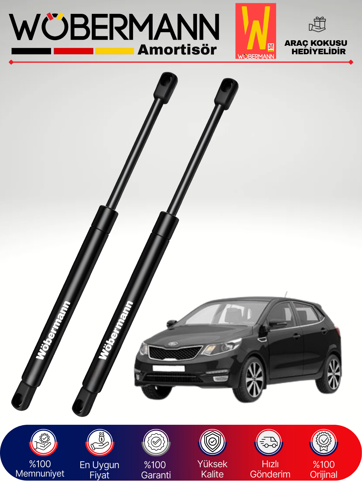 Wöbermann Kia Rio 3 III HB Bagaj Amortisörü Takım Sağ-Sol 2011-2016