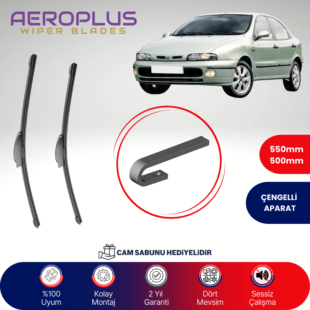 Aeroplus Fiat Brava 1995-2001 Muz Silecek Takımı