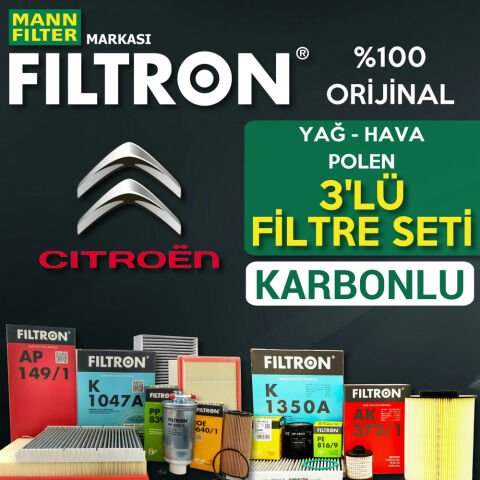 Filtron Citroen C4 Cactus 1.6 E-hdi Filtre Bakım Seti 2014-2017 3KP