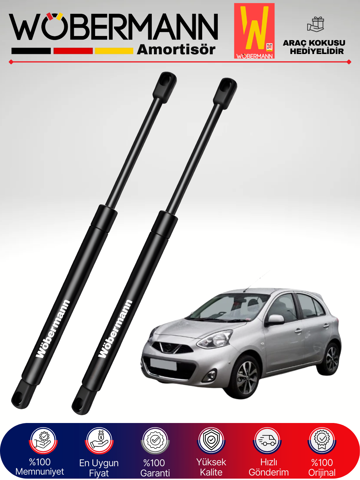 Wöbermann Nissan Micra K13 Bagaj Amortisörü Takım Sağ-Sol 2010-2017