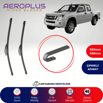 Aeroplus Isuzu D-MAX 2002-2019 Muz Silecek Takımı