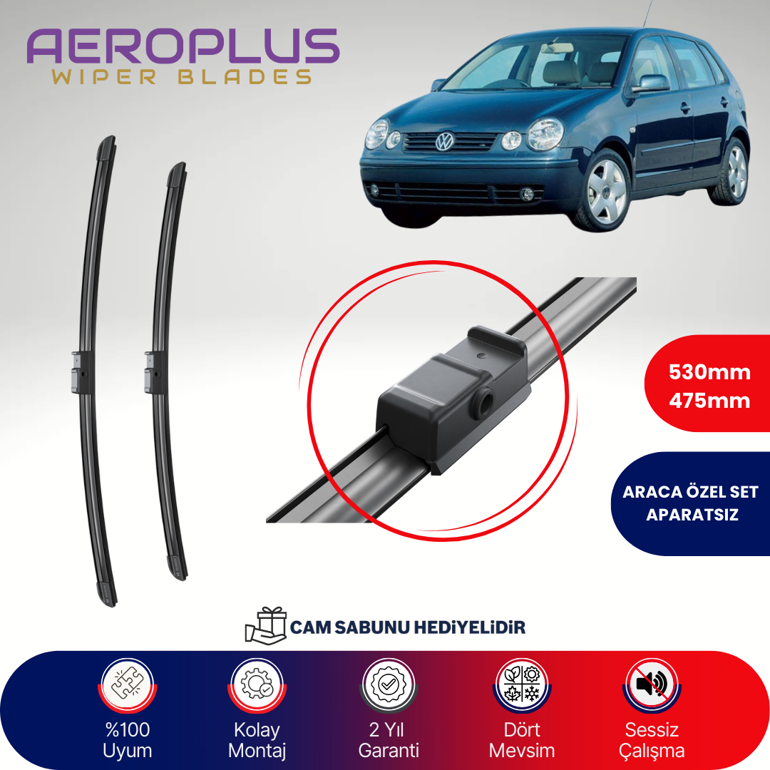 Aeroplus VW Polo 2002-2005 Muz Silecek Takımı