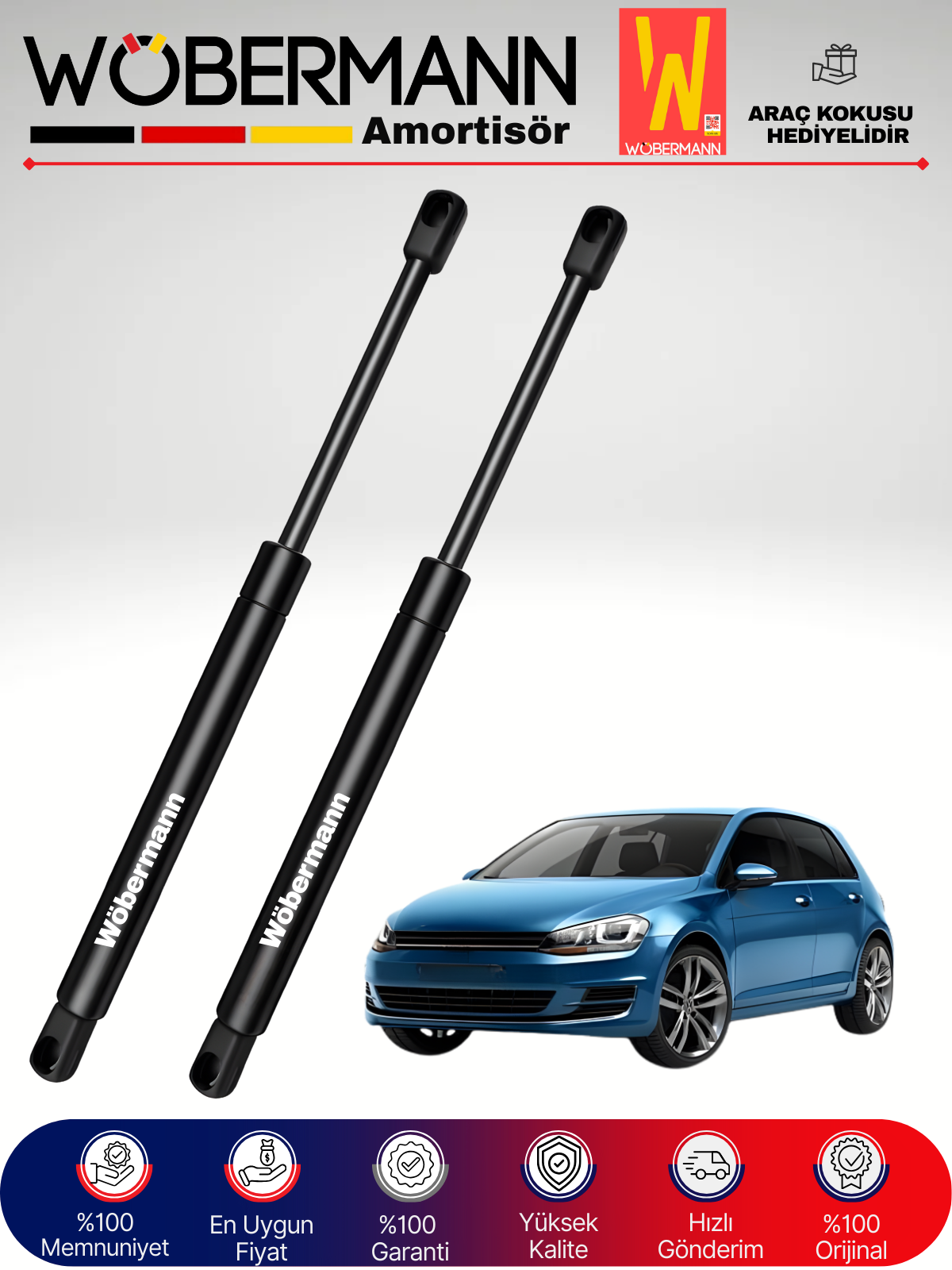 Wöbermann VW Golf VII 7 Bagaj Amortisörü Takım Sağ-Sol 2013-Sonrası