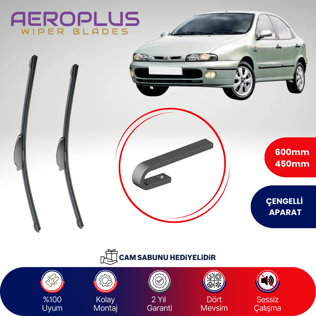 Aeroplus Fiat Bravo 1995-2001 Muz Silecek Takımı