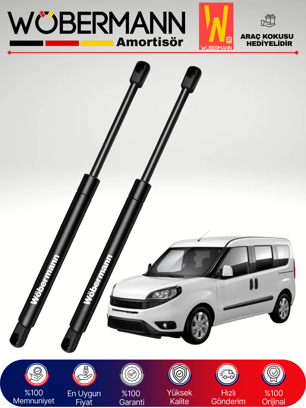 Wöbermann Fiat Doblo III 3 Bagaj Amortisörü Takım Sağ-Sol 2010-Sonrası