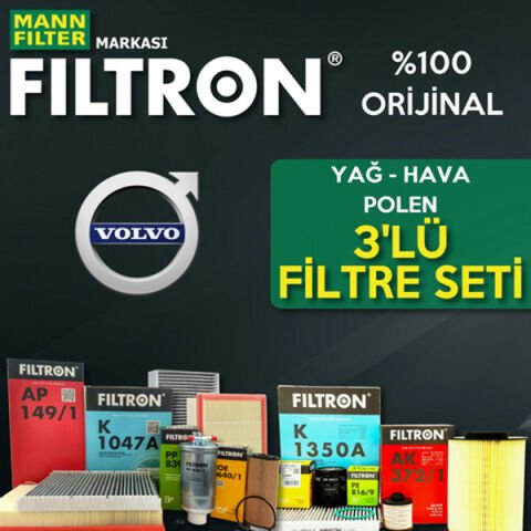 Filtron Volvo S40 1.6 Benzin Filtre Bakım Seti 2000-2005 3NP