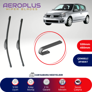 Aeroplus Renault Clio 2 1998-2009 Muz Silecek Takımı