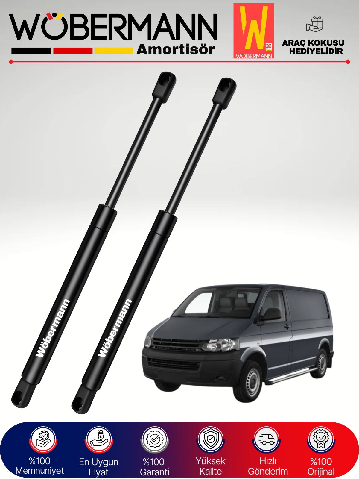 Wöbermann VW Transporter T5 Bagaj Amortisörü Takım Sağ-Sol 2003-2016