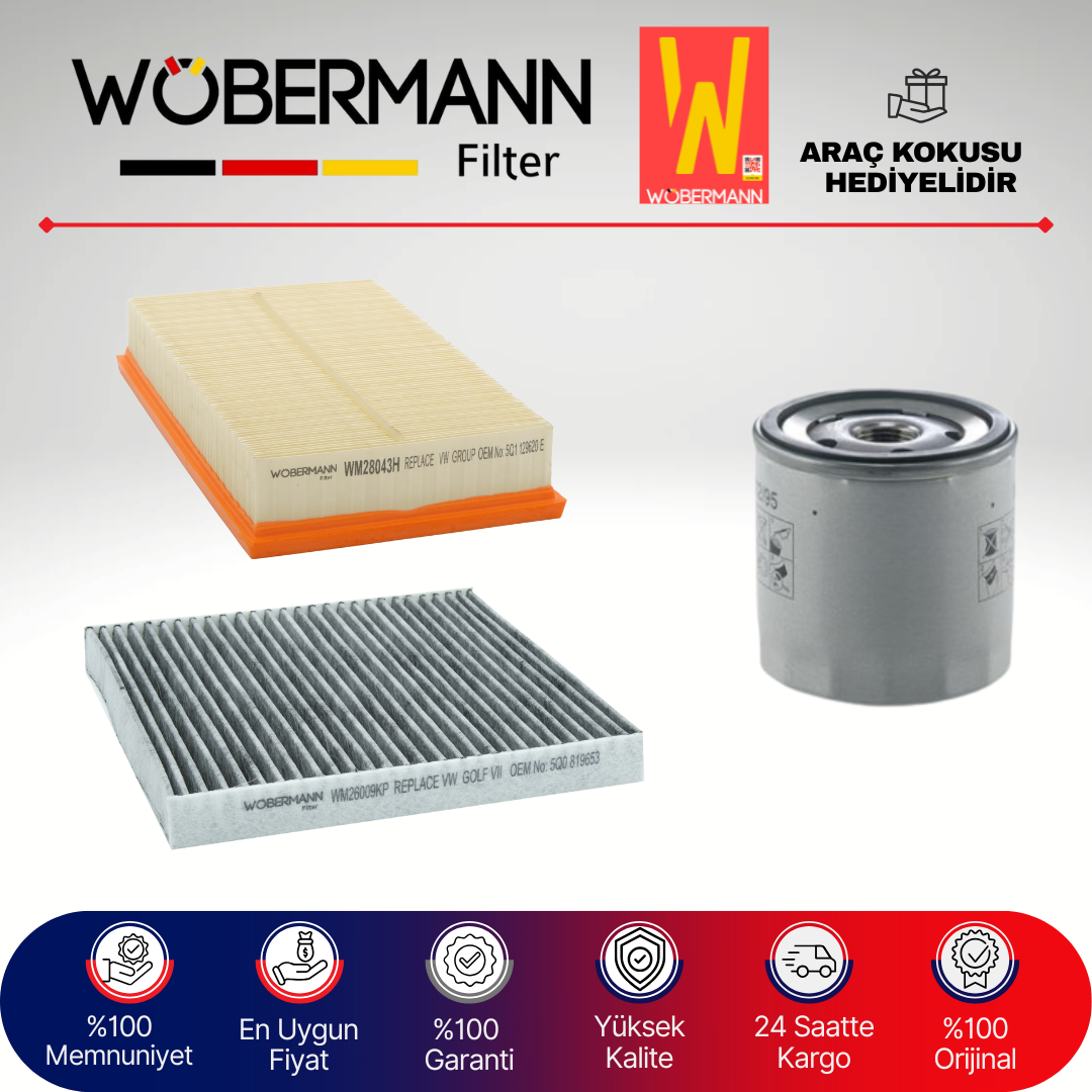 Wöbermann VW Golf 7 1.5 Tsi Filtre Bakım Seti 2017-2020 3KP CJZ-CYV
