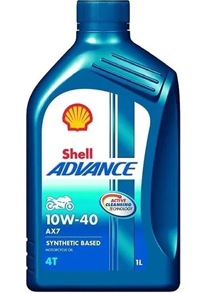 Shell Advance 4t AX7 10W40 - 1 L Jaso Ma2-Apı Sm Motosiklet Motor Yağı 1 L