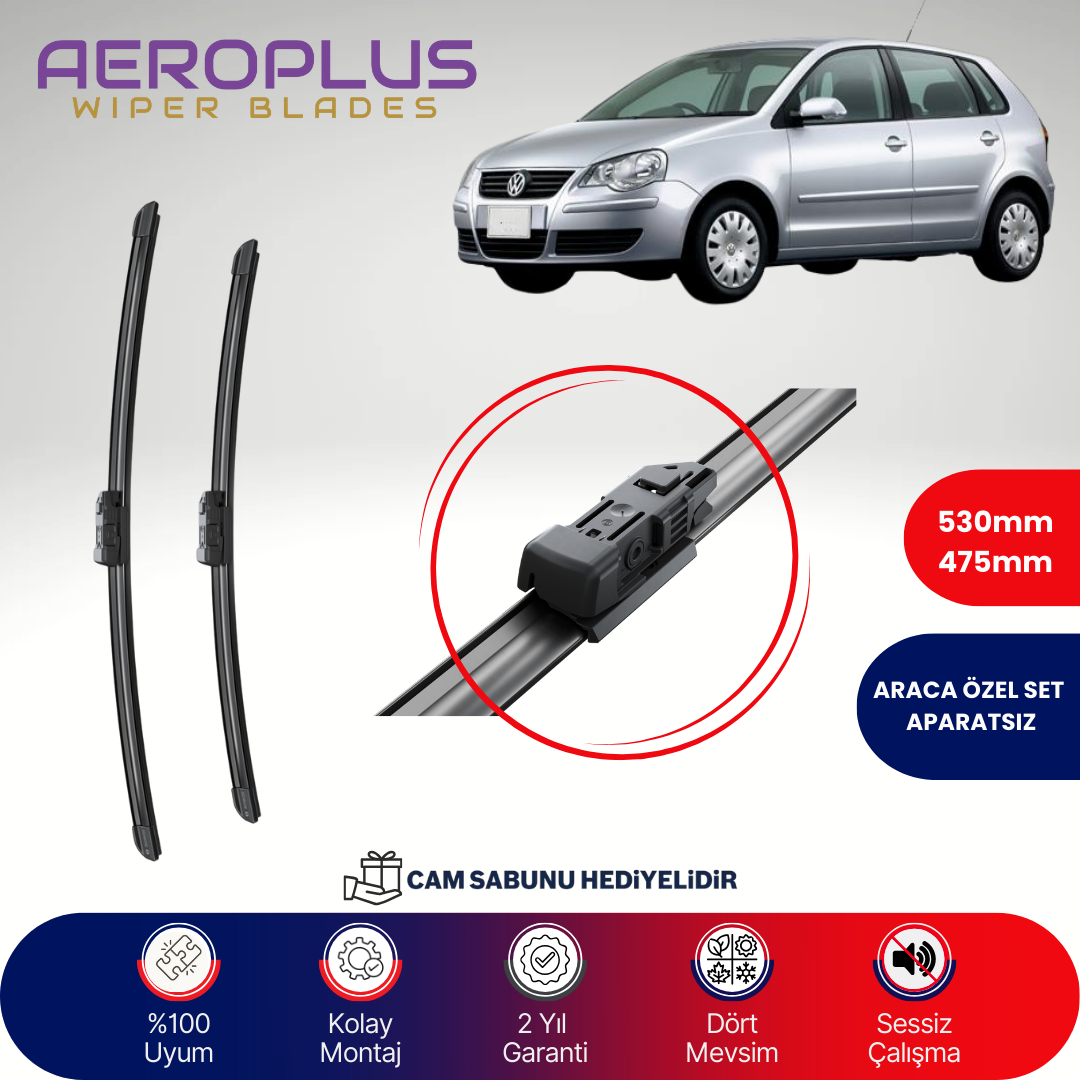 Aeroplus VW Polo 2005-2009 Muz Silecek Takımı