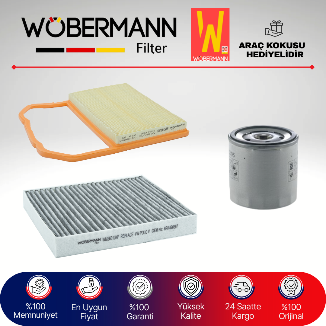 Wöbermann VW Polo 1.0 Tsi Filtre Bakım Seti 2014-2019 3KP CHY