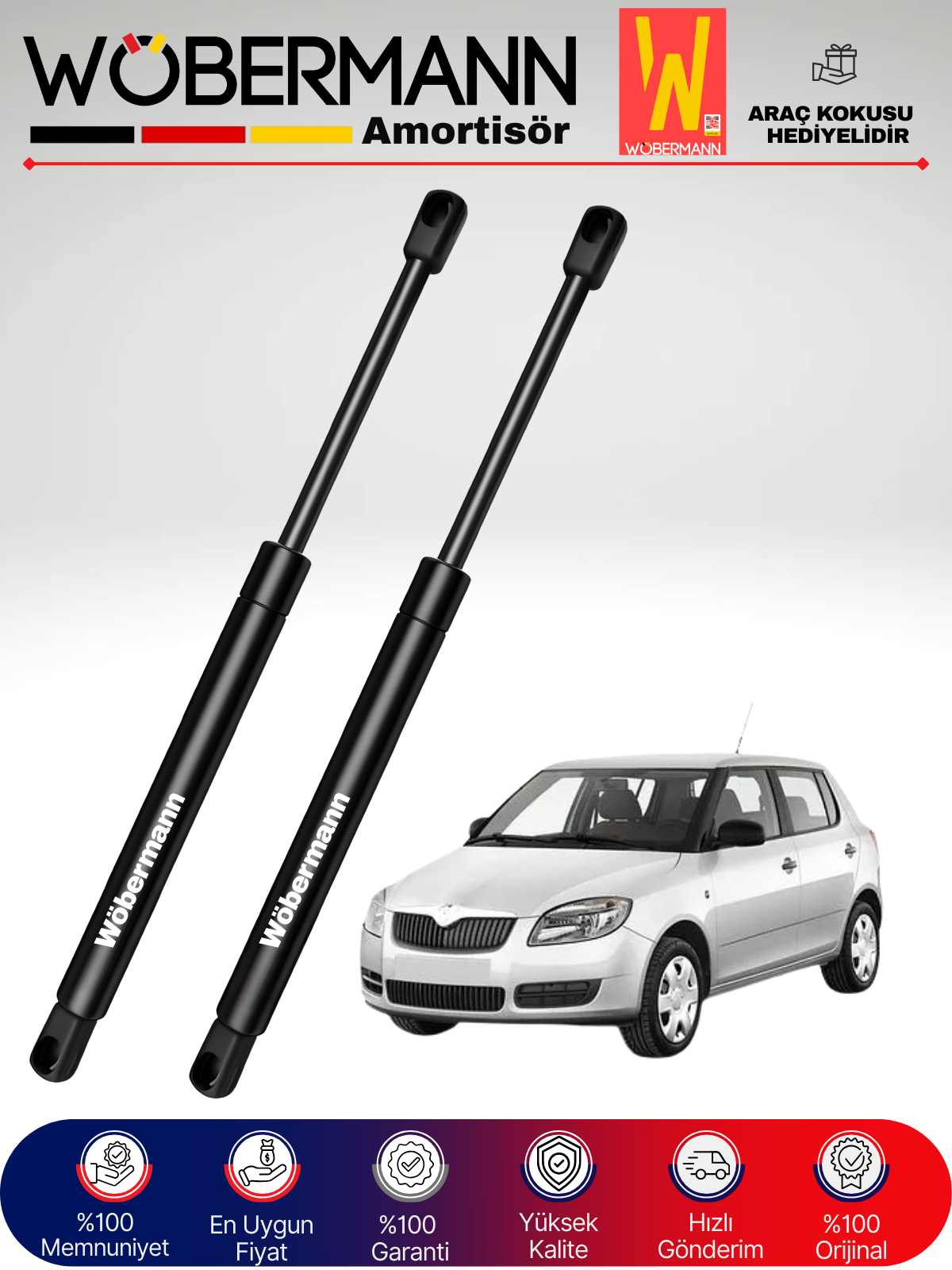 Wöbermann Skoda Fabia 2 II HB Bagaj Amortisörü Takım Sağ-Sol 2007-2015