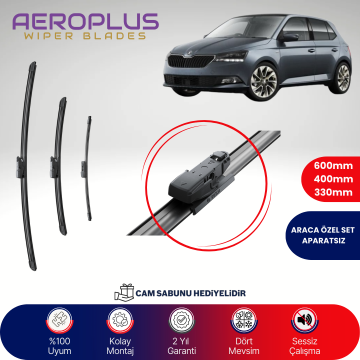 Aeroplus Skoda Fabia 2014-2021 Ön Arka Muz Silecek Takımı