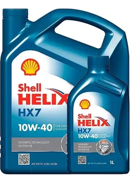 Shell Helix HX7 10W-40 Sentetik Motor Yağı 4 L + 1 L