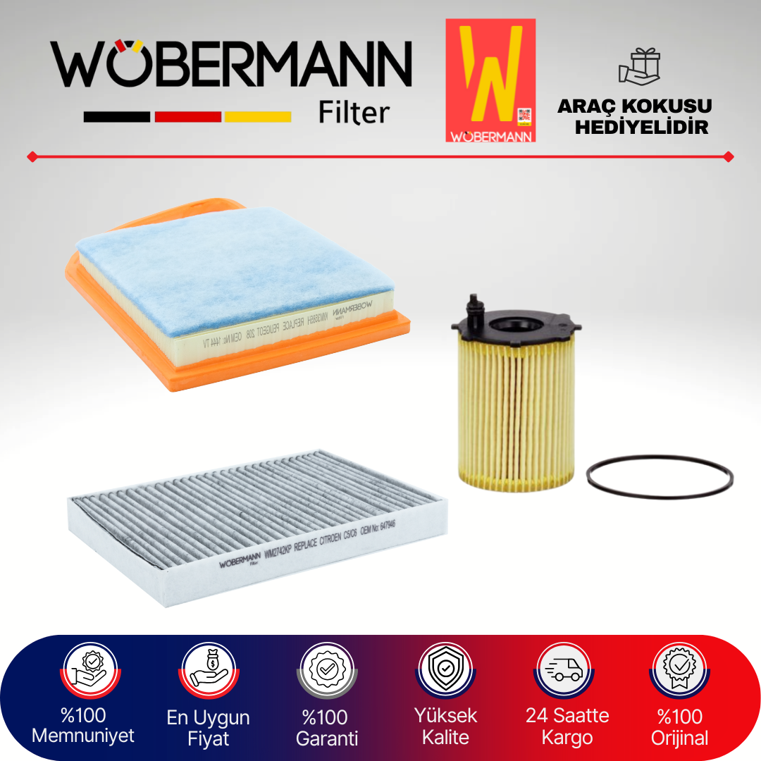 Wöbermann Citroen C5 1.6 Hdi Filtre Bakım Seti 2010-2018 3KP