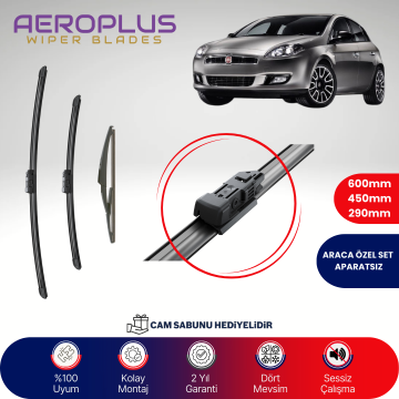 Aeroplus Fiat Bravo 2007-2014 Ön Arka Muz Silecek Takımı