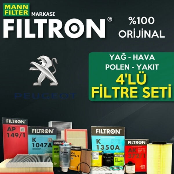Filtron Peugeot 307 1.6 Hdi Filtre Bakım Seti 2004-2009 4NP