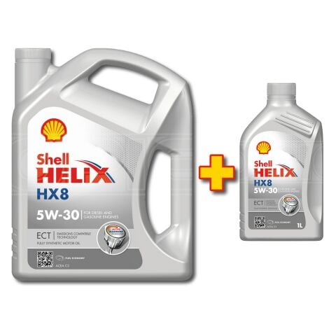 Shell Helix HX8 ECT C3 5W-30 Dpf Partiküllü Tam Sentetik Motor Yağı 4 L + 1 L