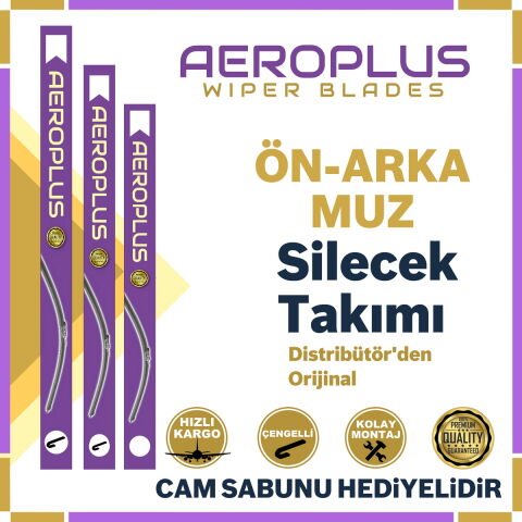 Aeroplus Suzuki Vitara 2015-2024 Ön Arka Muz Silecek Takımı