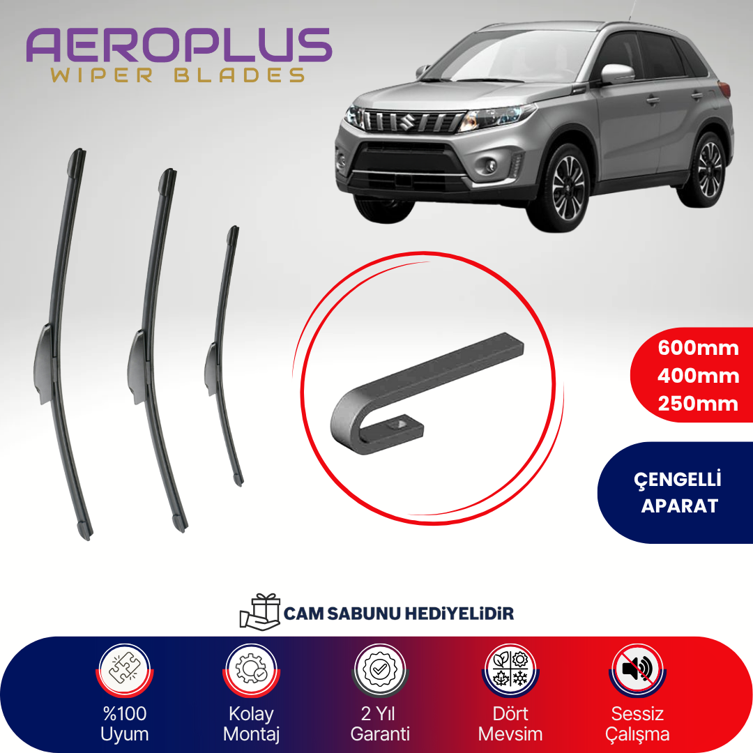 Aeroplus Suzuki Vitara 2015-2024 Ön Arka Muz Silecek Takımı