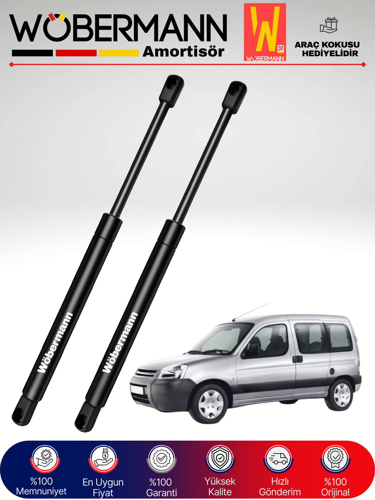Wöbermann Partner Berlingo Bagaj Amortisörü Takım Sağ-Sol 2000-2008