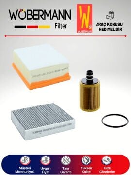 Wöbermann Fiat Doblo 1.3 1.6 E6 Dizel Filtre Bakım Seti 2016-2020 3KP