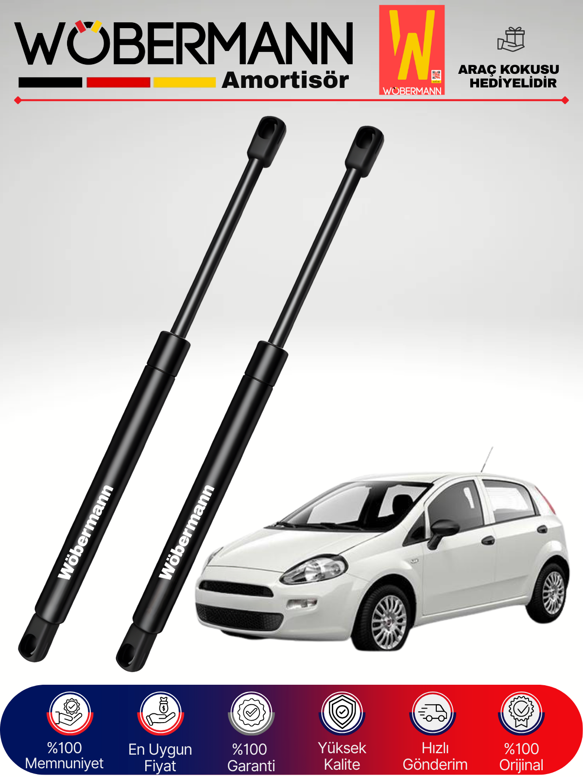 Wöbermann Fiat Grande Punto HB - Evo Bagaj Amortisörü Takım Sağ-Sol 05-08