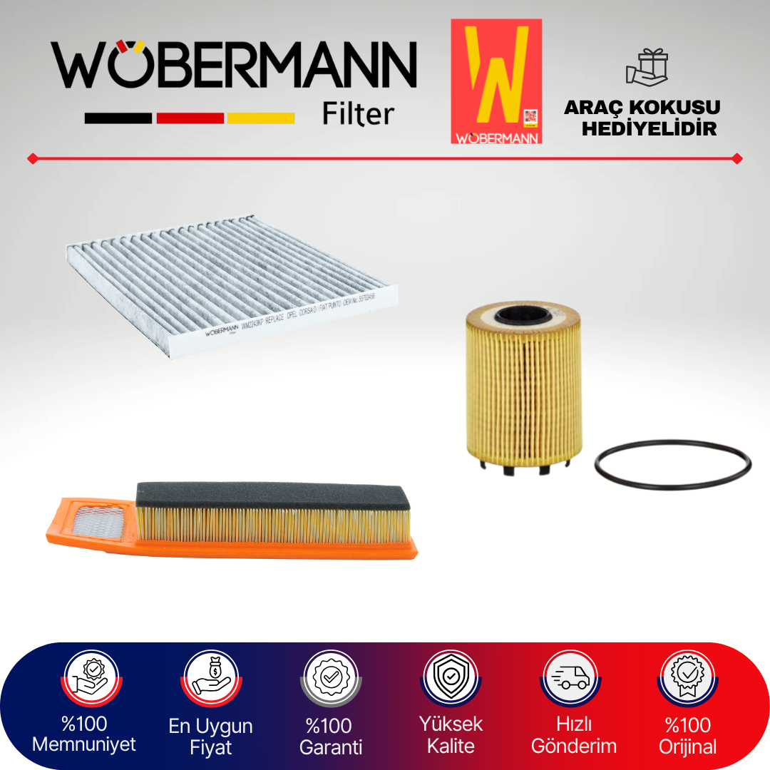 Wöbermann Fiat Doblo 1.3 E5 Dizel Filtre Bakım Seti 2016-2020 3KP
