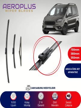 Aeroplus Ford Transit / Tourneo Courier 2014-2023 Ön Arka Muz Silecek Takımı