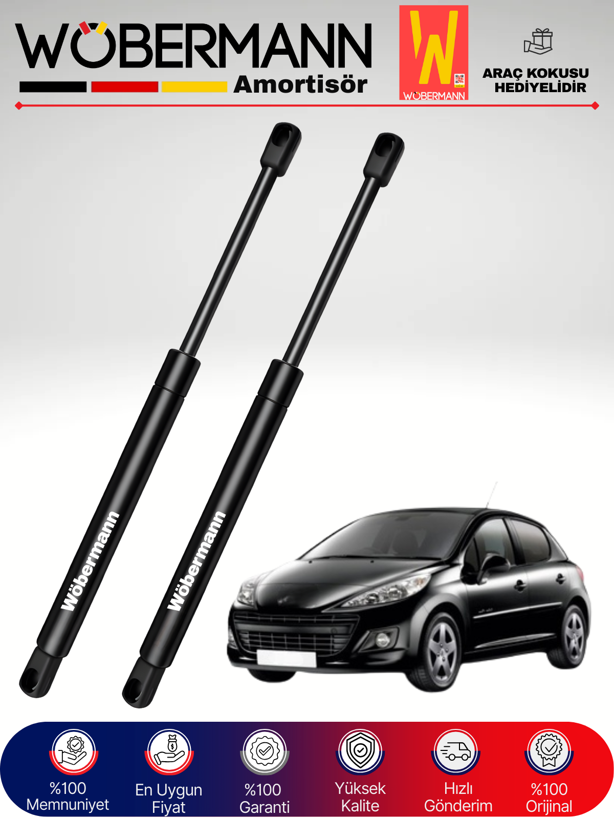 Wöbermann Peugeot 207 Bagaj Amortisörü Takım Sağ-Sol 2006-2016