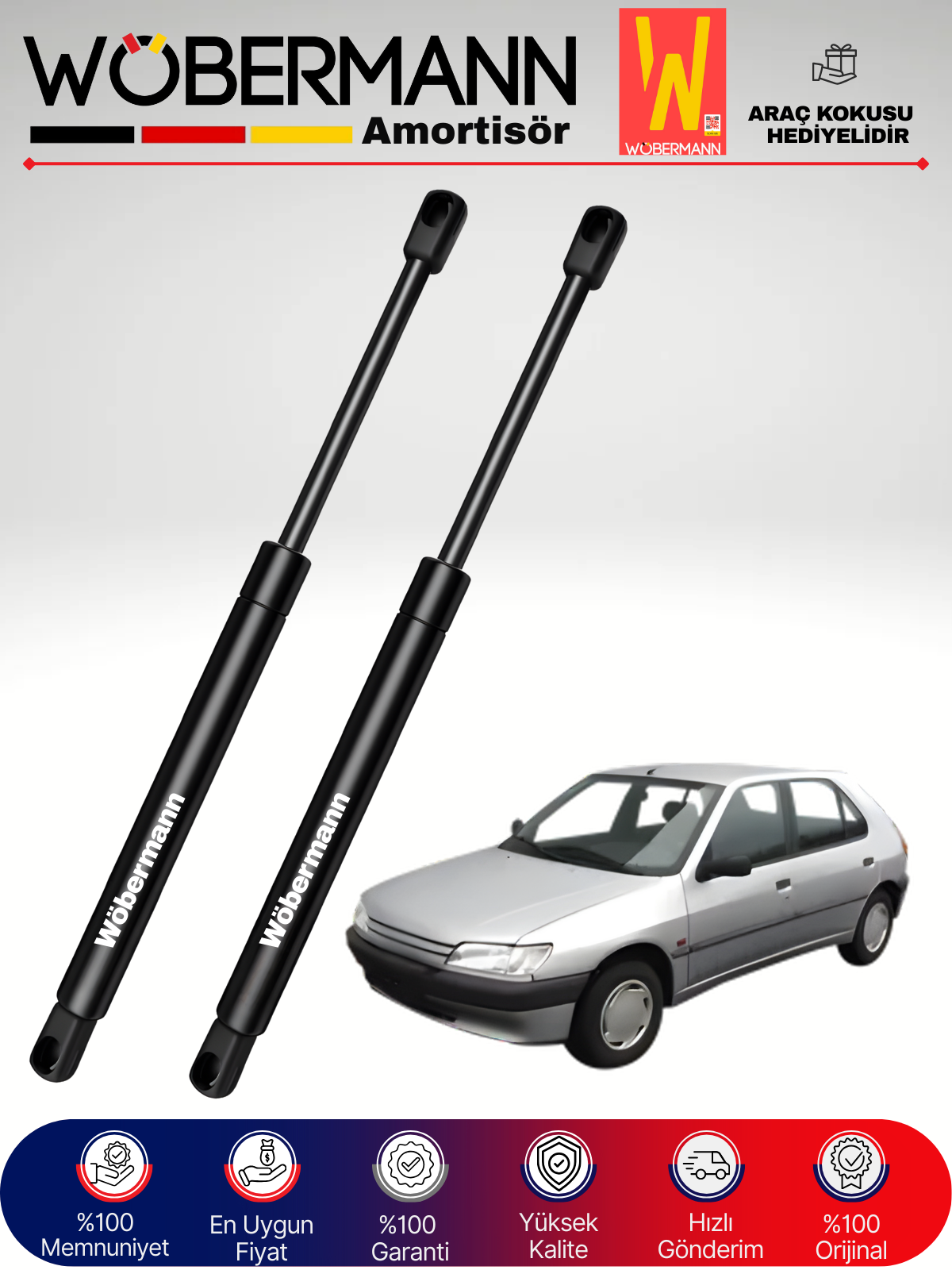 Wöbermann Peugeot 306 HB Bagaj Amortisörü Takım Sağ-Sol 1994-2001