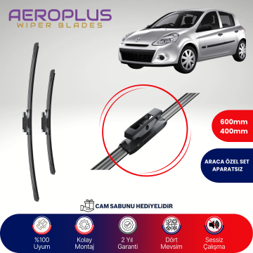 Aeroplus Renault Clio 3 2005-2015 Muz Silecek Takımı