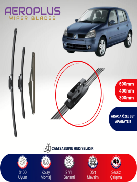 Aeroplus Renault Clio 3 2005-2015 Ön Arka Muz Silecek Takımı
