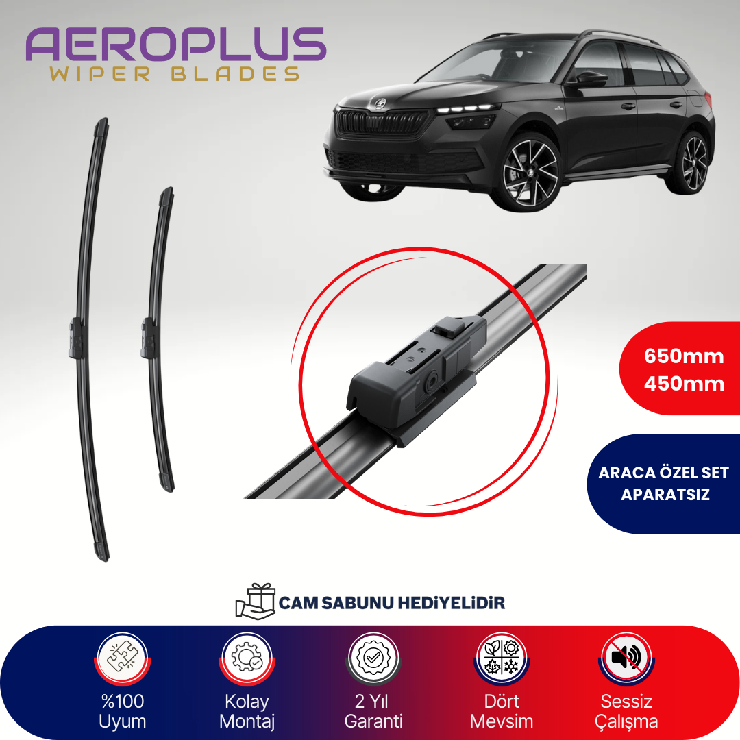 Aeroplus Skoda Kamiq 2019-2024 Muz Silecek Takımı